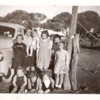 Myola 1953 - Cathy Jenkins, Kay Mills with Greg Jenkins, Diedre, Heather, Bronwyn, Jan , Linley, Jamie
